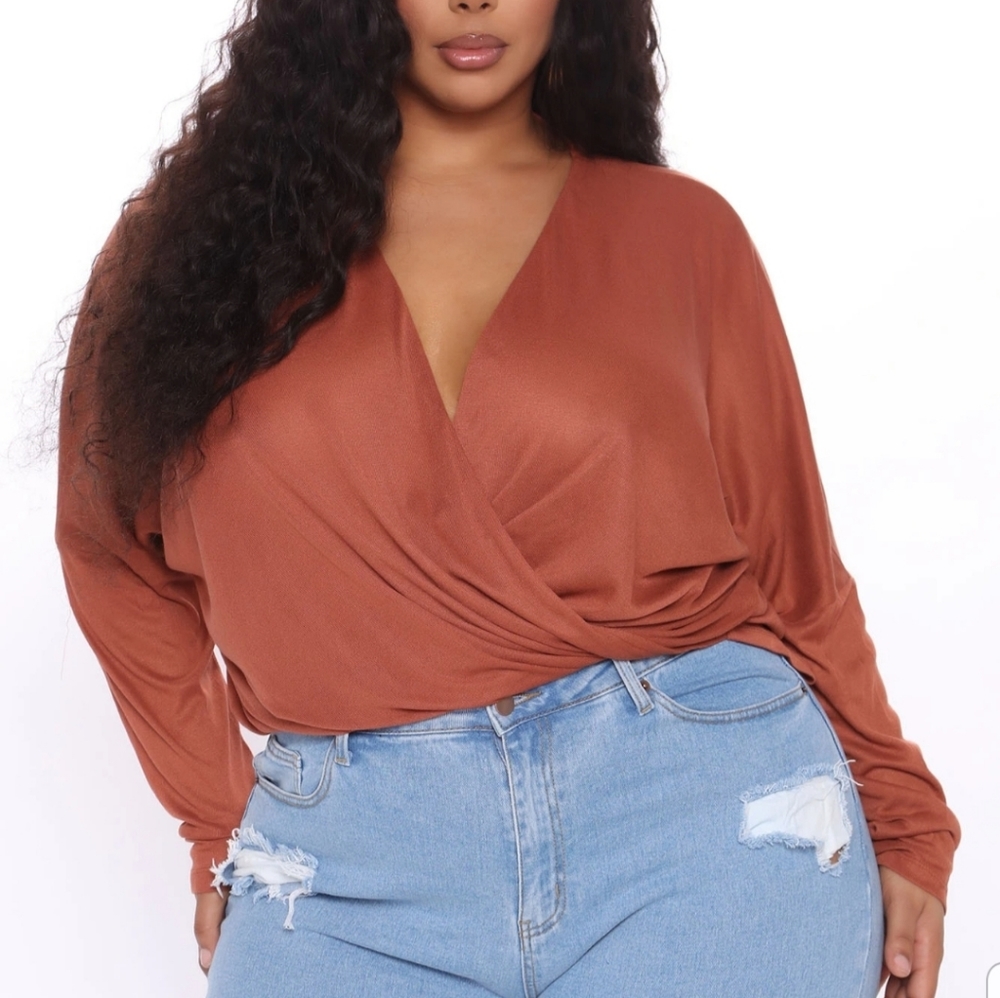 Fashion nova cropped surplice top
